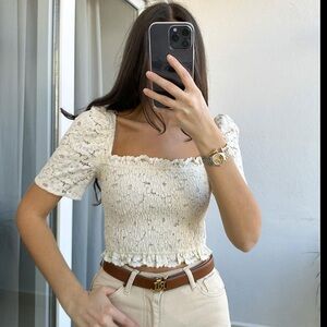 NWT Zara Cropped Lace Shirt